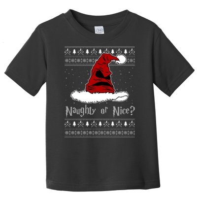 Naughty Or Nice? Sorting Santa Claus Ugly Christmas Sweater Toddler T-Shirt