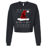 Naughty Or Nice? Sorting Santa Claus Ugly Christmas Sweater Cropped Pullover Crew