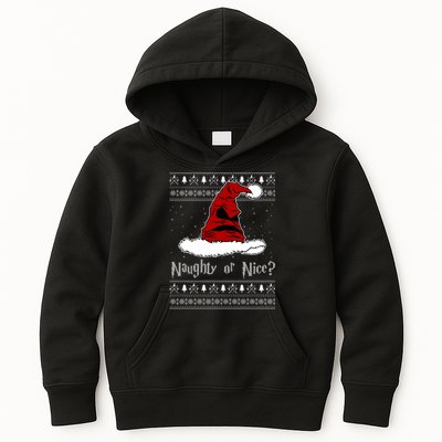 Naughty Or Nice? Sorting Santa Claus Ugly Christmas Sweater Kids Hoodie
