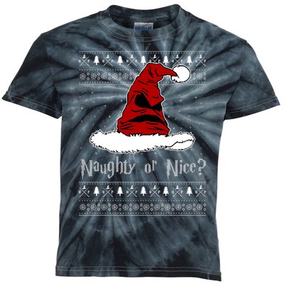 Naughty Or Nice? Sorting Santa Claus Ugly Christmas Sweater Kids Tie-Dye T-Shirt