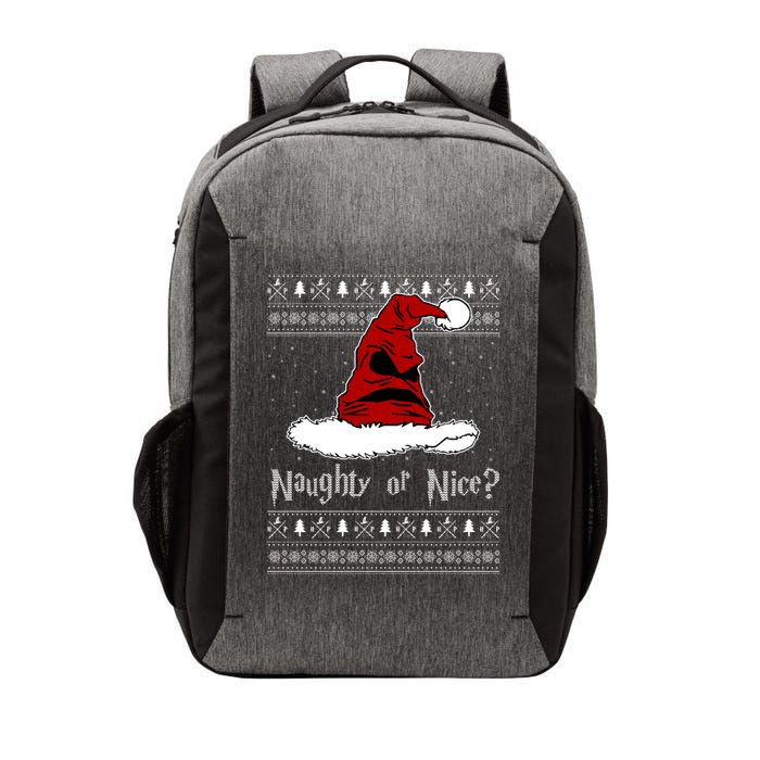 Naughty Or Nice? Sorting Santa Claus Ugly Christmas Sweater Vector Backpack