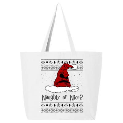 Naughty Or Nice? Sorting Santa Claus Ugly Christmas Sweater 25L Jumbo Tote