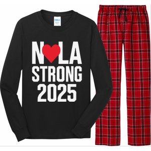 New Orleans Nola Strong Heart 2025 New Orleans Strong Long Sleeve Pajama Set