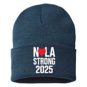 New Orleans Nola Strong Heart 2025 New Orleans Strong Sustainable Knit Beanie