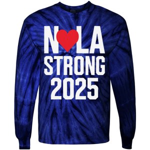 New Orleans Nola Strong Heart 2025 New Orleans Strong Tie-Dye Long Sleeve Shirt