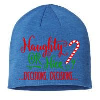 Naughty Or Nice Decisions Decisions Funny Christmas Xmas Gift Sustainable Beanie