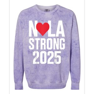 New Orleans Nola Strong Heart 2025 New Orleans Strong Colorblast Crewneck Sweatshirt