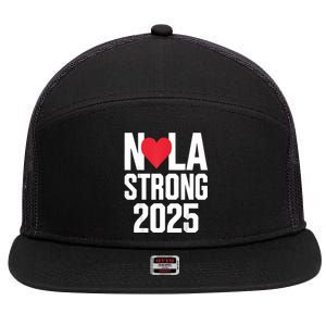 New Orleans Nola Strong Heart 2025 New Orleans Strong 7 Panel Mesh Trucker Snapback Hat