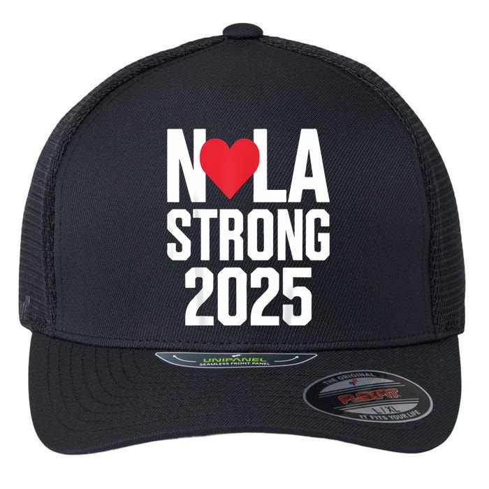 New Orleans Nola Strong Heart 2025 New Orleans Strong Flexfit Unipanel Trucker Cap