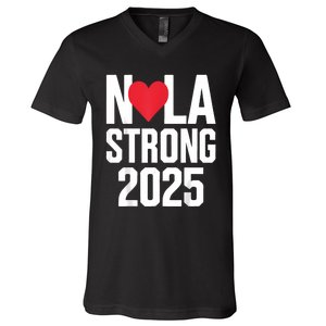 New Orleans Nola Strong Heart 2025 New Orleans Strong V-Neck T-Shirt