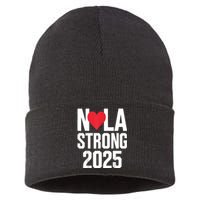 New Orleans Nola Strong Heart 2025 New Orleans Strong Sustainable Knit Beanie