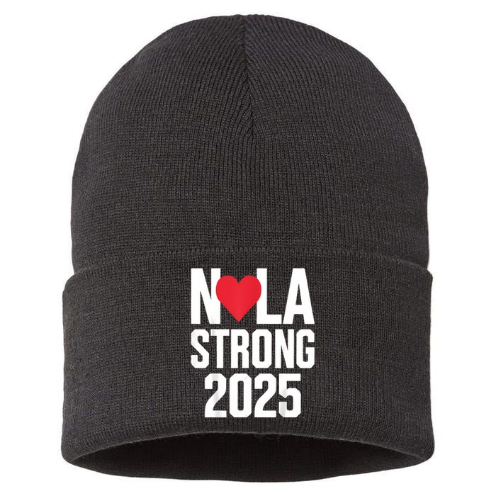 New Orleans Nola Strong Heart 2025 New Orleans Strong Sustainable Knit Beanie