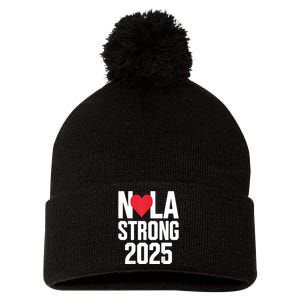 New Orleans Nola Strong Heart 2025 New Orleans Strong Pom Pom 12in Knit Beanie