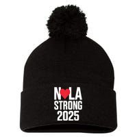 New Orleans Nola Strong Heart 2025 New Orleans Strong Pom Pom 12in Knit Beanie