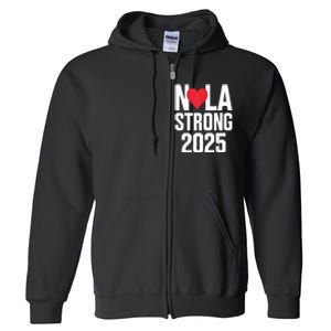 New Orleans Nola Strong Heart 2025 New Orleans Strong Full Zip Hoodie