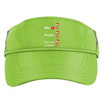 Naughty Or Nice Too Cute To Matter Christmas List Gift Adult Drive Performance Visor