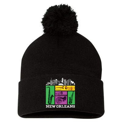 New Orleans Nola And The Big Easy Pom Pom 12in Knit Beanie