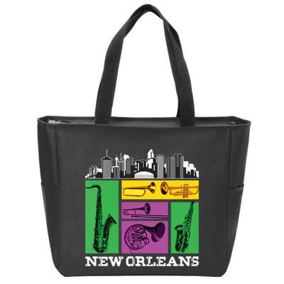 New Orleans Nola And The Big Easy Zip Tote Bag