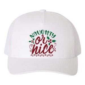 Naughty Or Nice Christmas Holiday Festive Yupoong Adult 5-Panel Trucker Hat