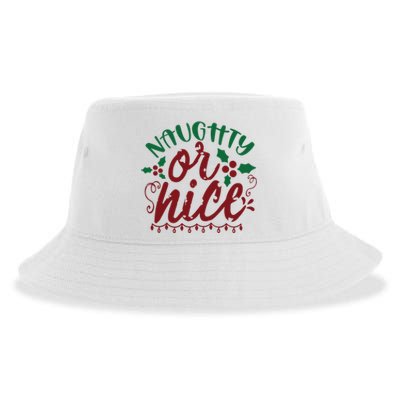 Naughty Or Nice Christmas Holiday Festive Sustainable Bucket Hat