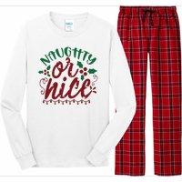 Naughty Or Nice Christmas Holiday Festive Long Sleeve Pajama Set