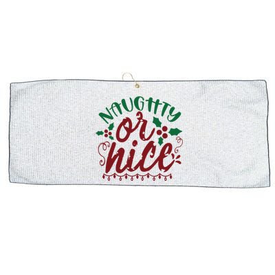 Naughty Or Nice Christmas Holiday Festive Large Microfiber Waffle Golf Towel