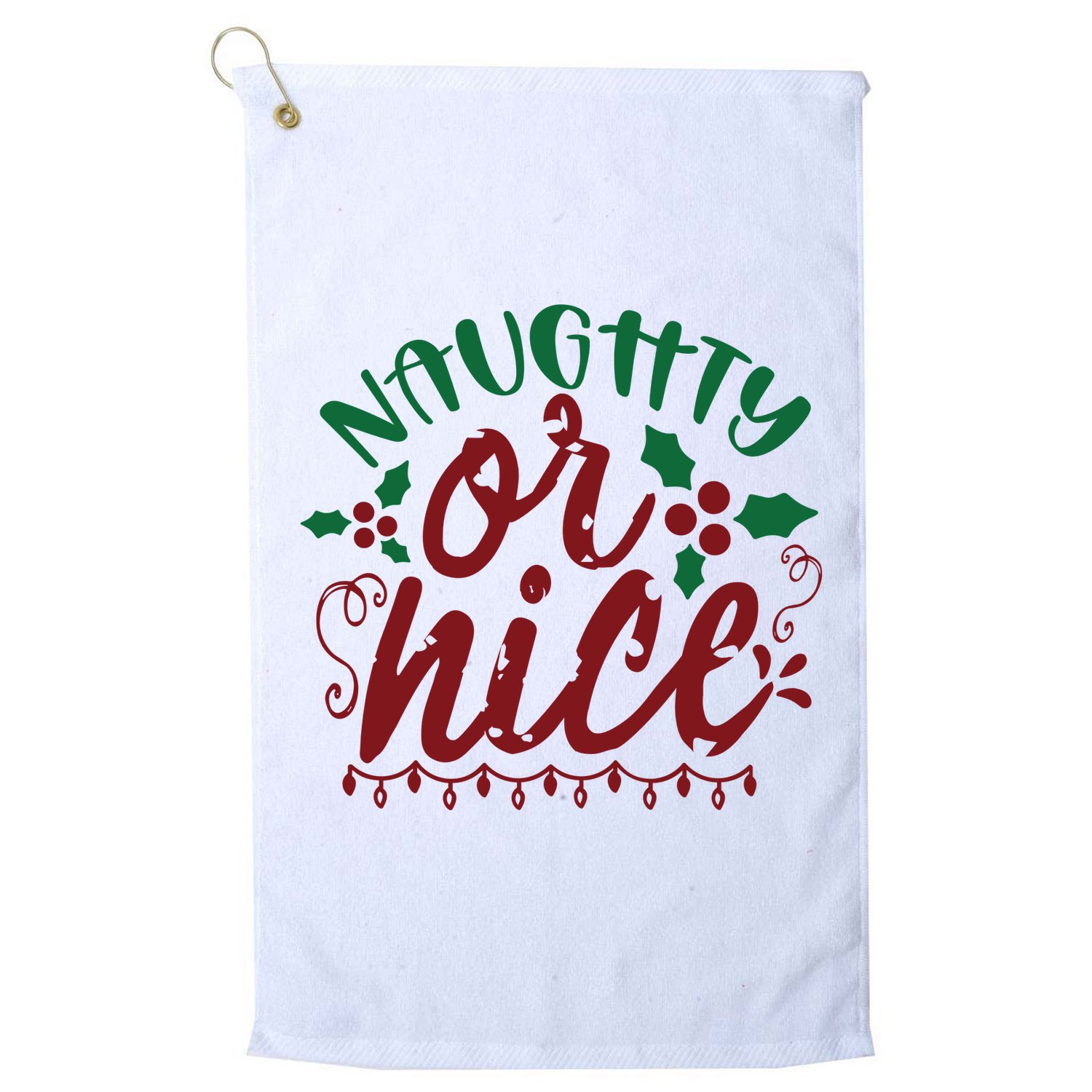 Naughty Or Nice Christmas Holiday Festive Golf Towel