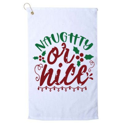 Naughty Or Nice Christmas Holiday Festive Platinum Collection Golf Towel