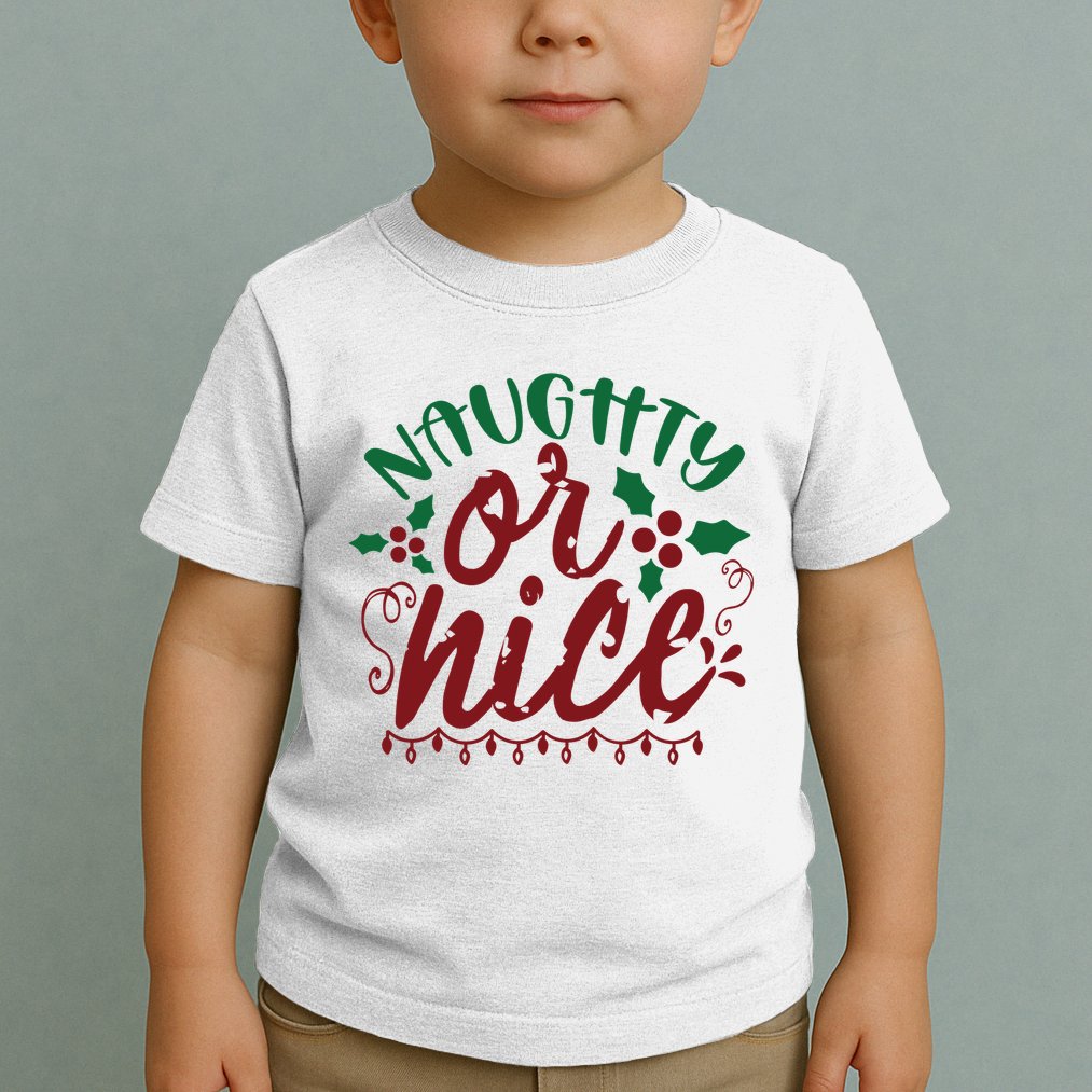 Naughty Or Nice Christmas Holiday Festive Toddler T-Shirt