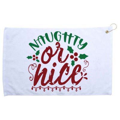 Naughty Or Nice Christmas Holiday Festive Grommeted Golf Towel