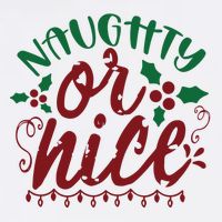 Naughty Or Nice Christmas Holiday Festive Cropped Pullover Crew