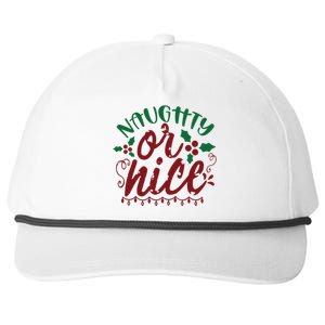 Naughty Or Nice Christmas Holiday Festive Snapback Five-Panel Rope Hat