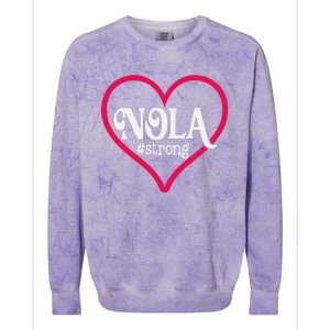 New Orleans Nola Strong Heartnew Orleans Strong Colorblast Crewneck Sweatshirt