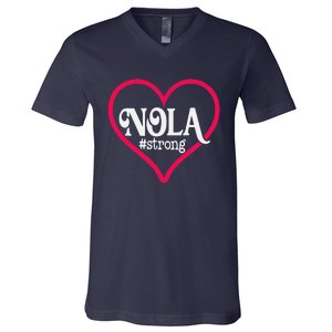 New Orleans Nola Strong Heartnew Orleans Strong V-Neck T-Shirt