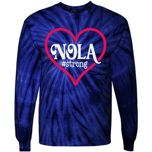 New Orleans Nola Strong Heartnew Orleans Strong Tie-Dye Long Sleeve Shirt