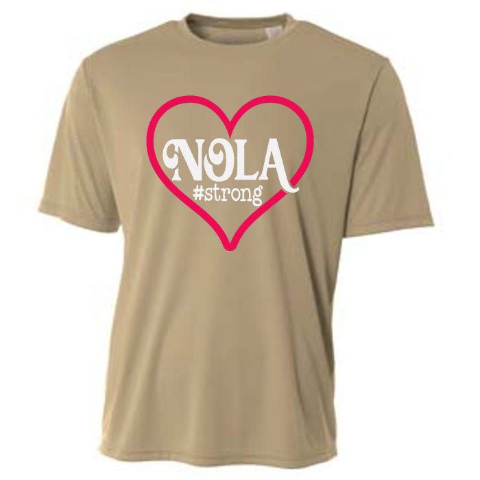 New Orleans Nola Strong Heartnew Orleans Strong Cooling Performance Crew T-Shirt