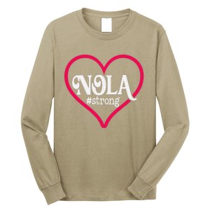 New Orleans Nola Strong Heartnew Orleans Strong Long Sleeve Shirt