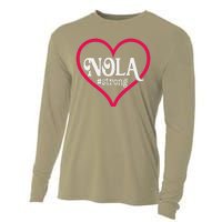 New Orleans Nola Strong Heartnew Orleans Strong Cooling Performance Long Sleeve Crew