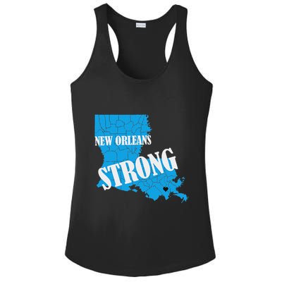 New Orleans Nola Strong 2025 Pray For Nola Ladies PosiCharge Competitor Racerback Tank