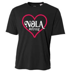 New Orleans Nola Strong Heart New Orleans Strong Cooling Performance Crew T-Shirt