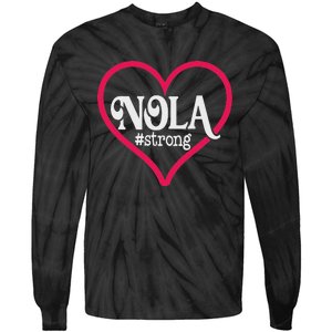 New Orleans Nola Strong Heart New Orleans Strong Tie-Dye Long Sleeve Shirt