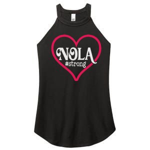 New Orleans Nola Strong Heart New Orleans Strong Women's Perfect Tri Rocker Tank