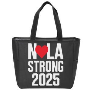 New Orleans Nola Strong Heart 2025 New Orleans Strong Zip Tote Bag