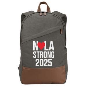 New Orleans Nola Strong Heart 2025 New Orleans Strong Cotton Canvas Backpack