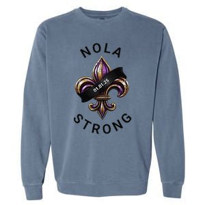 New Orleans Nola Strong Heart New Orleans Strong Garment-Dyed Sweatshirt