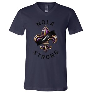 New Orleans Nola Strong Heart New Orleans Strong V-Neck T-Shirt