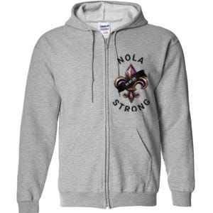 New Orleans Nola Strong Heart New Orleans Strong Full Zip Hoodie