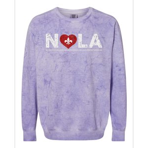 New Orleans Nola Strong Heart 2025 New Orleans Strong Colorblast Crewneck Sweatshirt