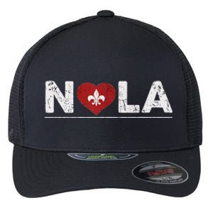 New Orleans Nola Strong Heart 2025 New Orleans Strong Flexfit Unipanel Trucker Cap