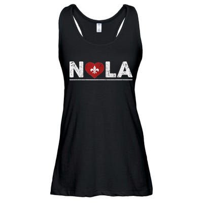 New Orleans Nola Strong Heart 2025 New Orleans Strong Ladies Essential Flowy Tank